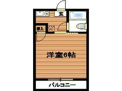 ハイツ中村(1K/3階)の間取り写真