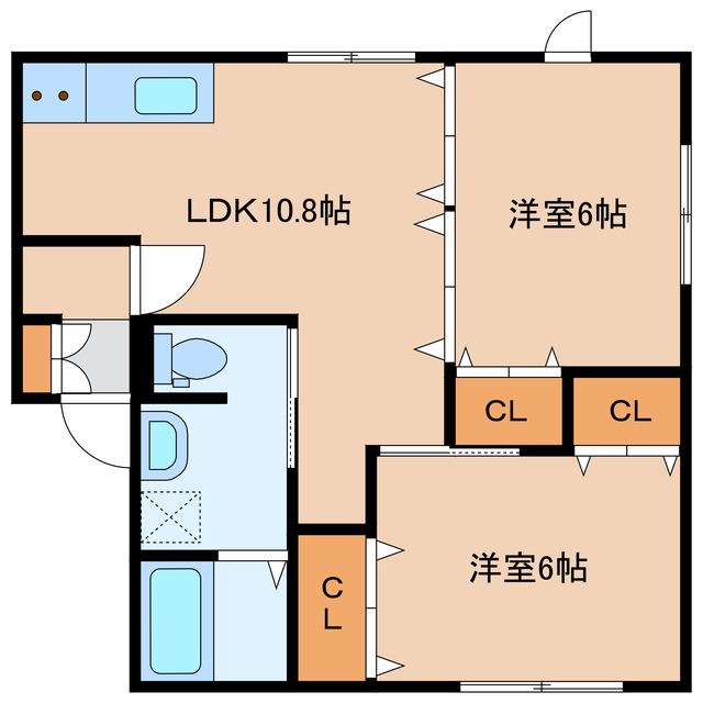 G.S WATANABE(2LDK/1階)の間取り写真