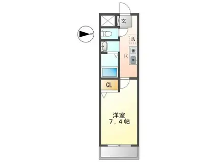 プリムローズマンション(1K/1階)の間取り写真