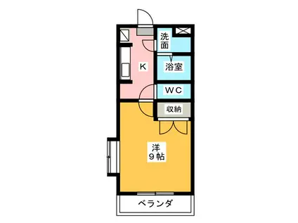 ライク・キャスケット(1K/1階)の間取り写真