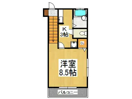 マーメイド(1K/2階)の間取り写真