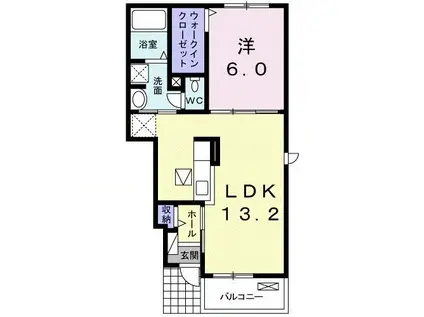 ブルー アイランド川津I(1LDK/1階)の間取り写真