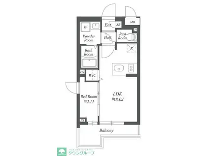 ブランシエスタ用賀(1LDK/4階)の間取り写真