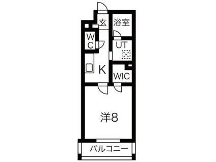 ジョイナス車道(1K/3階)の間取り写真