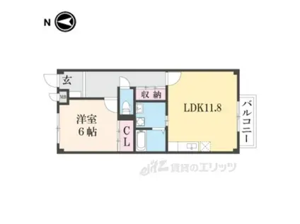 CASA FORESTA(1LDK/1階)の間取り写真