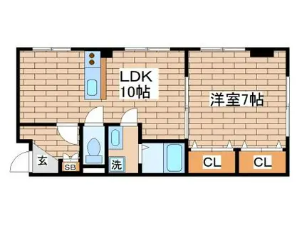 ロイヤルマンション(1LDK/2階)の間取り写真