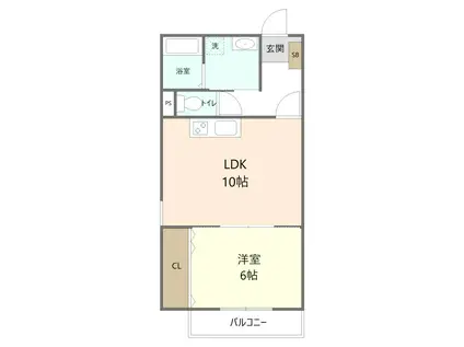 クラシャス川宮(1LDK/2階)の間取り写真
