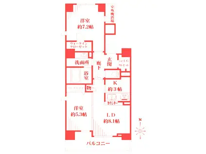 フローラルガーデン(1SLDK/2階)の間取り写真