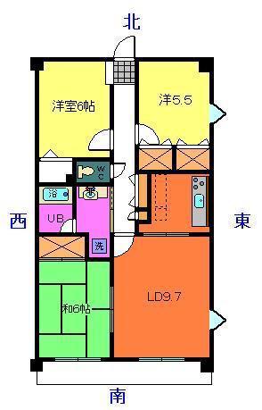 マンションベルシー(3LDK/8階)の間取り写真