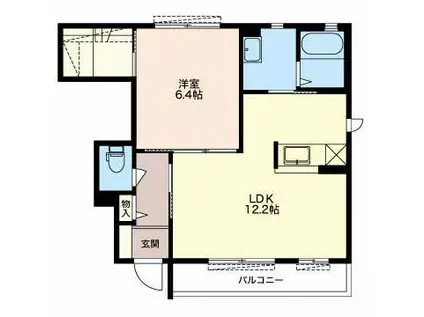オアシス(1LDK/1階)の間取り写真