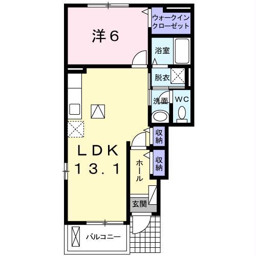 クラシオン(1LDK/1階)の間取り写真