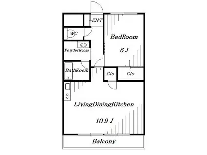 第1武田ビル(1LDK/5階)の間取り写真