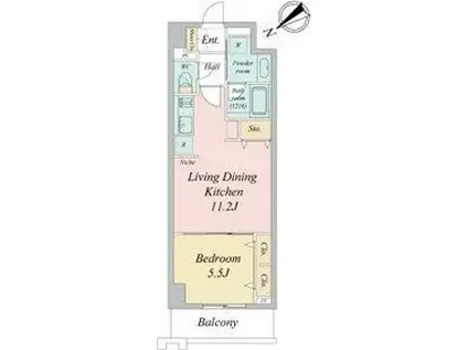 グランルクレ新栄イースト(1LDK/7階)の間取り写真