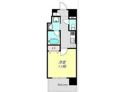 グランネクサス姫路船橋(1K/8階)の間取り写真