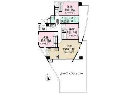 コスモシティ大森(3LDK/8階)の間取り写真