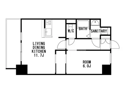 S-RESIDENCE桜本町AWESOME(1LDK/4階)の間取り写真