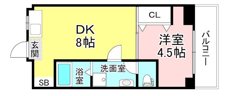 PRECIOUS ONE(1DK/1階)の間取り写真