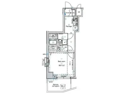 スパシエ カステロ 新都心(1K/5階)の間取り写真
