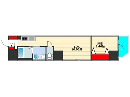 URBAN PARK難波南(1LDK/6階)の間取り写真