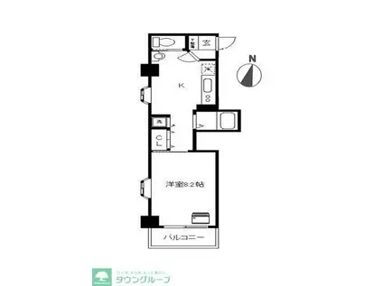 アバンサール湘南(1K/3階)の間取り写真