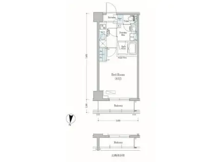 アーバネックス森下II(1K/5階)の間取り写真