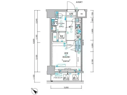 メインステージ立川II(1K/5階)の間取り写真