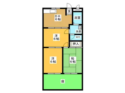 ホワイトミューズ(3DK/1階)の間取り写真