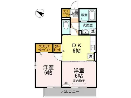 グレイスコートII(2DK/3階)の間取り写真