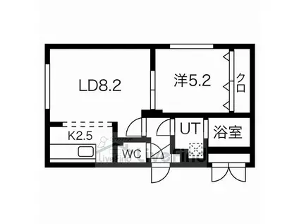 ジュネパレス サッポロ(1LDK/2階)の間取り写真
