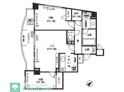 ミレニアムコート青葉台(2SLDK/2階)の間取り写真