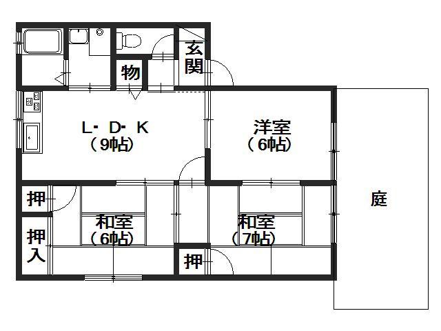 ファミールNISHIKAWA(3LDK/1階)の間取り写真