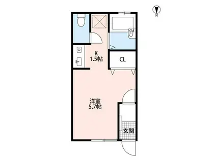 WHITE WING(ワンルーム/1階)の間取り写真