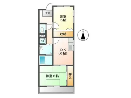 ファミールY(2DK/2階)の間取り写真