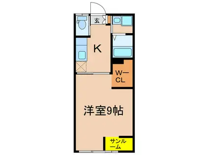 アールKコーポ(1K/2階)の間取り写真