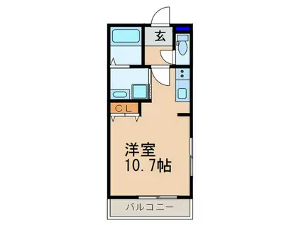 グランピエール桃山(ワンルーム/2階)の間取り写真