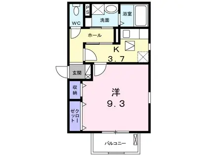 サンライト・ユー(1K/1階)の間取り写真