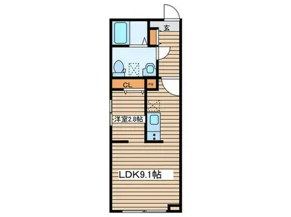 MERIDIAN柳生壱番館(1LDK/3階)の間取り写真