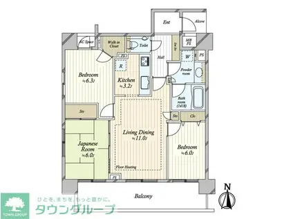ライオンズプラザ両国緑(3LDK/11階)の間取り写真