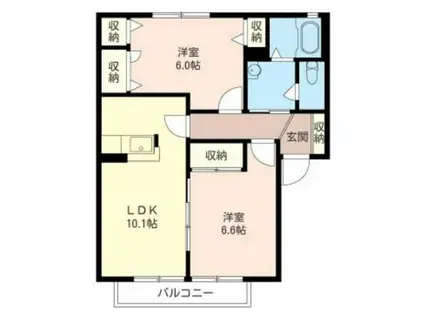 カーサムラタ(2LDK/2階)の間取り写真