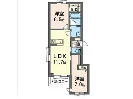 アリスティオ蘇我(2LDK/2階)の間取り写真