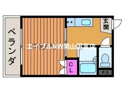 ライブコープ津島(1K/1階)の間取り写真