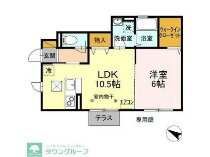 グレイスヴィラ東中山(1LDK/1階)の間取り写真