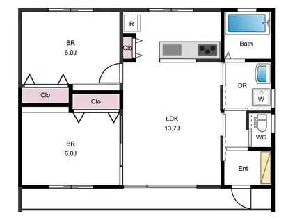 CARRE(2LDK/1階)の間取り写真