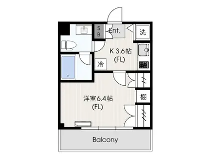 エミネンスコート(1K/2階)の間取り写真