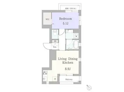 GRANDUO小石川II(1LDK/3階)の間取り写真