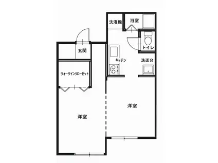 ハイツ大手NO.2(1LDK/1階)の間取り写真