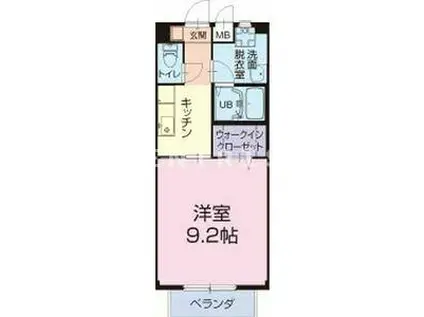 サンライフ21(1K/1階)の間取り写真