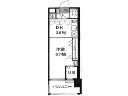 NO.47 PROJECT2100小倉駅 プロジェクト2100コクラ(1DK/15階)の間取り写真