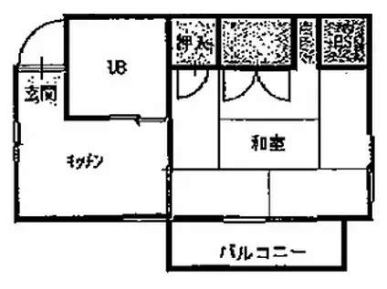 メゾンアップル(1K/4階)の間取り写真