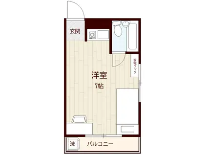 中延Tハウス(ワンルーム/1階)の間取り写真